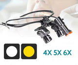 Best 4X 5X 6X Lab Binoculars Magnifigers 5W Surgerys Ergovisions Headlamp Loupes with LED Light  Lithiums Battery 300-600mm/