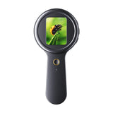 V7 Portable Lightweight Electronic Magnifier 200X Handheld Digital HD Children's Microscope with 16 Pcs LEDs & IPS Screen