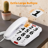 Big Button Phone for Elderly Seniors, Home Land Line Phone One Key for Help Telephone for the Visually Hearing Impaired