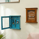Wooden Key Storage Cabinet Key Holder Box With Hanging Hooks Key Box Home Decor Key Holder Wall  Mounted Box New