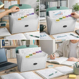 Durable Waterproof PP Expanding File Bag 13 Layers Large Capacity Document Bag With Pencil Case A4 File Folder Students