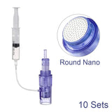 10PCS Microneedle Cartridges 9/12/24/36/42Pin Nano plastic Syringe Tube Screw Suits For 2 in 1 Auto Mesotherapy Facial Derma pen