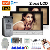 Tuya 9 inch color wireless WiFi screen add Inductive Card Camera doorbell intelligent APP intercom Access Control System