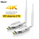 4K 50M Wireless HDMI Extender Audio Video Transmitter and Receiver 1TX to 1RX or 2RX for TV Camera PC To TV Projector Monitor