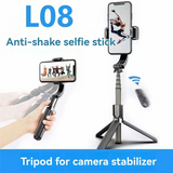 Handheld Selfie Stick Tripod Selfie Stick Adjustable Bluetooth Vlog Portable Black
