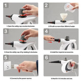 Custom Handheld Pressurized Steam Cleaner – Portable Steamer with 9-Piece Accessory Set for Home & Car