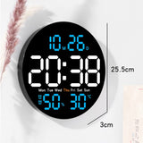 10Inch LED Digital Wall Clock with Remote Control Temperature Humidity Date Week Display Countdown Timing Electronic Alarm Clock