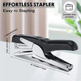 E-Easy To Use-3 Piece Heavy Duty Plier Stapler Hand Hold Stapler 50 Sheet Capacity Desk Stapler For Home School Black