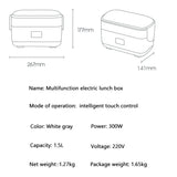 1.5L Electric Lunch Box Portable Rice Cooker Double Layer Liner Bento Box Cooking Pot Food Container Steamer Lunch Box 220V