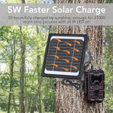 5W Solar Panel Kit for 5V 6V 12V Output Trail Cameras, Built-in 5200mAh Rechargeable Battery, Hunting Accessories, Camera Traps