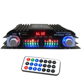 Audio Amplifier 4-Channel Digital Sound Amp For Home Audio Systems, Car, Karaoke Supports USB SD AUX