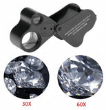 30X 60X Foldable Jewelry Loupe Magnifier with Light Pocket Magnifier for Coins Product Category Fabrication Services