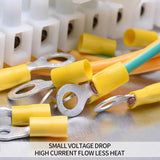 200 Pcs Mixed Quick Disconnect Electrical Ring Terminals, Insulated O Ring Crimp Terminals Connectors Assortment Kits