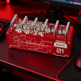 Desktop USB Hub Switch with Ambient Lighting - Metal Body, App Control, Audio Rhythm Light for Gaming Setup & Workspace