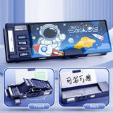New Double Layer Pencil Case Large Capacity with Combination Lock Stationery Box Mechanical Pen Box School Office