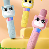 Children's Multifunctional Microphone Colorful Light Effect Cartoon Cute Pet Bluetooth Connection TF Card Mode Voice Changing