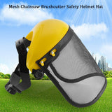 Safety Helmet Hat with Full Face Mesh Visor for Logging Brushcutter Forestry Protection