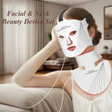 LED Beauty Facial Mask Skin Tightening Light Therapy Masks Esthetician LED Neck Masks Professional Facials Cosmetic Devices