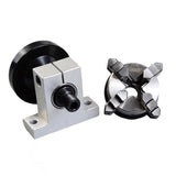 Mini Hand-Crank Rotary Chuck 4-Jaw Fixture, 35mm Center Height