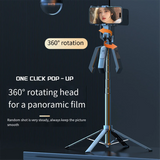 KK-B2-180cm Bluetooth Selfie Stick Aluminum Alloy Stand Handheld Stabilizer Foldable Monopod, for Mobile Phone Live