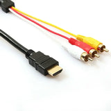 HDMI-compatible To 3RCA Cable 1.5M Audio Video Wire Cable Connector Adapter for Set-Top Box To TV