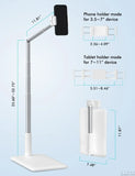 Tablet Floor Stand-Flexible Long Arm Tablet&Phone Holder,360° Angle Adjustable, Aluminum, Bedside,Compatible with 4.7''-11''