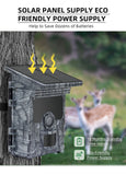 RD7000Pro 4K WIFI 112MP Solar Powered Wildlife Trail Camera Photo Traps with 5200mAh Li-Battery for Hunting, Home Security