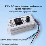 DC 9V60V PWM DC Motor Speed Controller 20A 1000W Forward Reverse Pause Function Switch For DC 9V60V 775 795 895 Motors