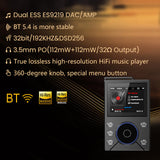 DSD Lossless Player 2.4 Inch LCD Screen Portable Music Player USB-C Charging Walkman Audio Player for Travel Commute Office