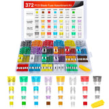 372 PCS Car Fuses Assortment Kit Standard Mini LP Micro2 Blade ATO ATC APS ATS APR 2A 5A 7.5A 10A 15A 20A 25A 30A 35A  Fuses
