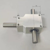 Right angle transmission reversing helical gear bevel gearbox reduction ratio 1:1 double output shaft 12MM 90 degree commutator
