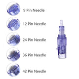 10PCS Microneedle Cartridges 9/12/24/36/42Pin Nano plastic Syringe Tube Screw Suits For 2 in 1 Auto Mesotherapy Facial Derma pen