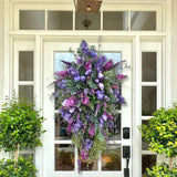 1 PC Garland Lilac Tulip Hydrangea Colourful Spring / Summer Wreath Spring Purple Tulip Wreath Home Decoration