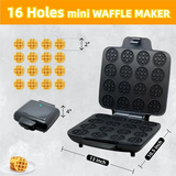 Multi Waffles Maker 16 Waffle Molds Nonstick Waffle Iron With Quick Heat-Up Nonstick Mini Waffles Maker