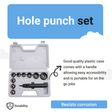10Pcs Heavy Duty Hollow Punch Kit Set Gasket Leather Rubber Punching Diy Leathercraft Perforating Tools Herramientas Para