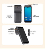 6.2" Mobile Terminal With Thermal Printer Barcode Scanner Android 10 2+16GB PDA NFC Reader Order Queue Machine