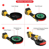 115mm Extraction Hood for Angle Grinder + 115mm x 15mm Grinding Cup for Concrete with ABS Material, 1 Cover, 1 Sanding