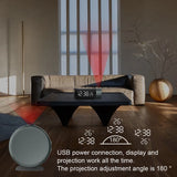 Projection Alarm Clock LED Projector Thermometer Desk Bedroom Bedside 180° Rotation Digital Dual Alarm Clock USB Phone Charge