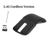 Arc-shaped Touch Folding Mouse Bluetooth/2.4G Optical Ergonomic Bluetooth Mouse 1200DPI Portable Cordless Mouse Smooth Office