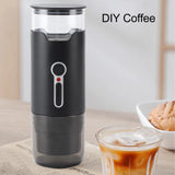 Rechargeable Mini Coffee Machine Automatic 15 Bar Pressure Electric USB Portable Wireless Coffee Maker