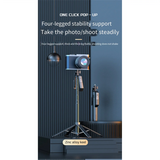 KK-B2-180cm Bluetooth Selfie Stick Aluminum Alloy Stand Handheld Stabilizer Foldable Monopod, for Mobile Phone Live
