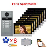 Smart Tuya Wifi Video Intercom for 6/8/10 Unit Apartments 9-Inch Screen with with RFID Card / APP Unlock Doorbell Camera Systerm