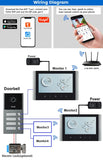 Home 7inch LCD Wifi for Apartments Residential 1080P Intercom Doorbell with RFID Card Unlock 2/3/4 Unit Video Door Phone System