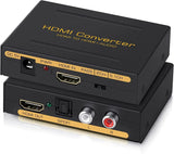 HDMI-Compatible Audio Extractor Optical Toslink SPDIF + RCA Audio Embedder 1080P 3D Suit for Fire Stick Xbox Laptop
