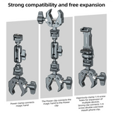 KK-B2-Multifunctional Crab Claw Super Clamp with NATO Base Powerful Fixed Clamp for DSLR Camera Monitors Mic Led Lights-A