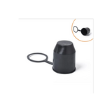 Black Tow Bar Ball Push-in Type Cover Cap Car Hitch Towball Trailer Protection Cap EIG88 Suitable for RV Trailer