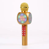 WS1816 Wireless Karaoke Microphone Bluetooth Handheld Speaker Home Birthday Party Player with LED Lights for Kids Singing