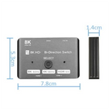 Two-Way Switch 8K 1 In 2 Out 2 In 1 Out Bidirectional 8K@ 60Hz 4K@ 120Hz 2.1 Switcher 2X1 1X2 Converter Adapter Splitter