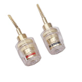 2 PCS New Banana Female 4MM To 2MM Connector Gold Plated Connector Copper Braided Wire Socket Cable Adapter HIFI Banana Plug