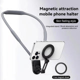 Silicone Neck Halter Mobile Phone Holder Anti-shake Vibration Reduction Neck Support Frame Metal for For IPhone/Huawei/Samsung